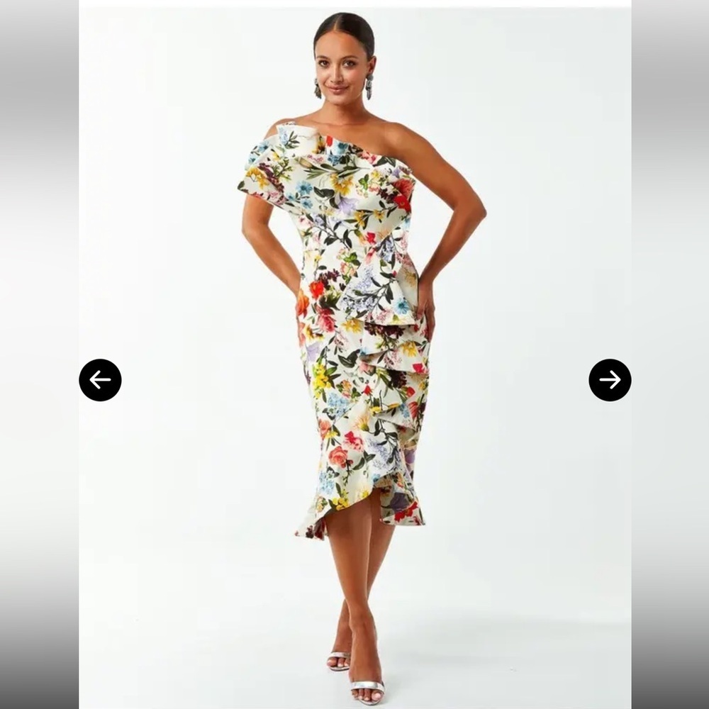 Mestiza New York Eden Ivory Midnight Floral Strapless Dress | 10